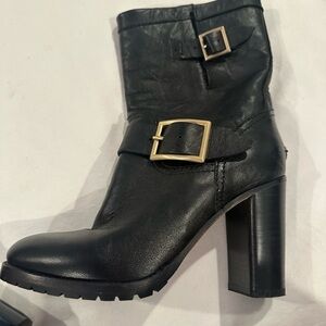 Jimmy Choo Black Leather Youth Biker Boots